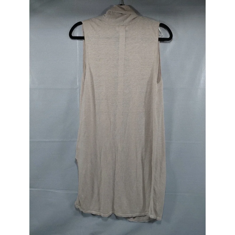 St. Tropez West‎ Linen Sleeveless Duster Cardigan Med Tan